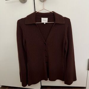 Reformation Shea Cashmere Collared Cardigan - size XS